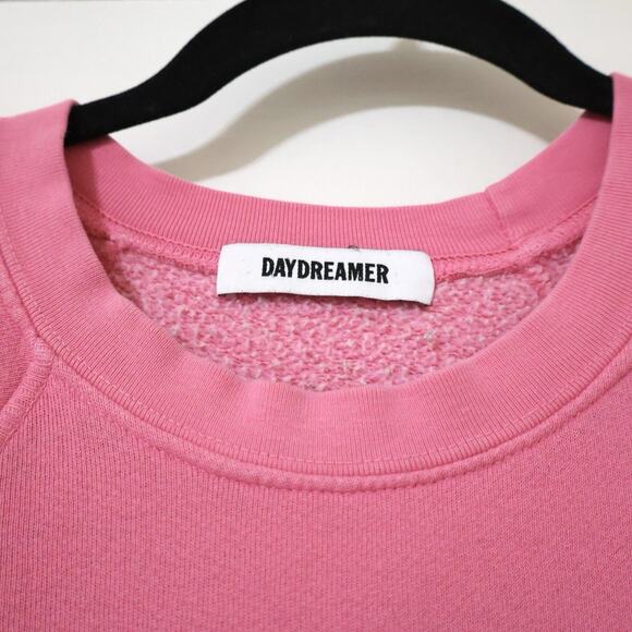 Daydreamer Fleetwood Mac Circle Logo Raglan Pink Cropped Crewneck Sweatshirt M - Picture 3 of 9